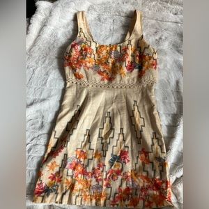 Free People Big Bang Metallic Dress Aztec print sz 2